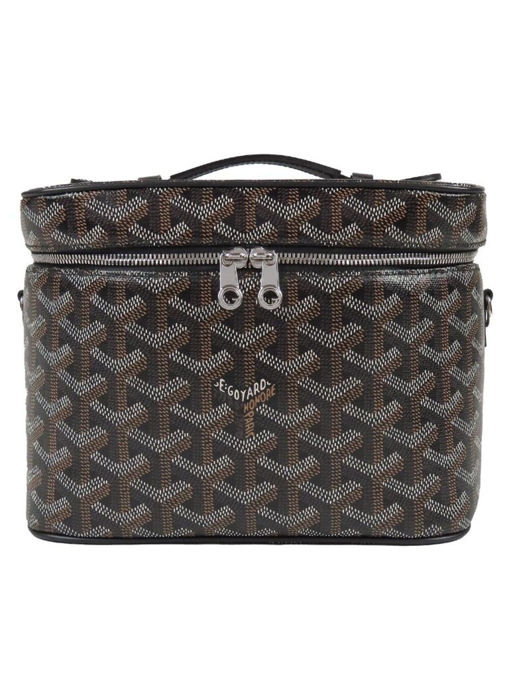 Goyard Souple Muse PM Noir Black Leather Vanity Bag Handbag